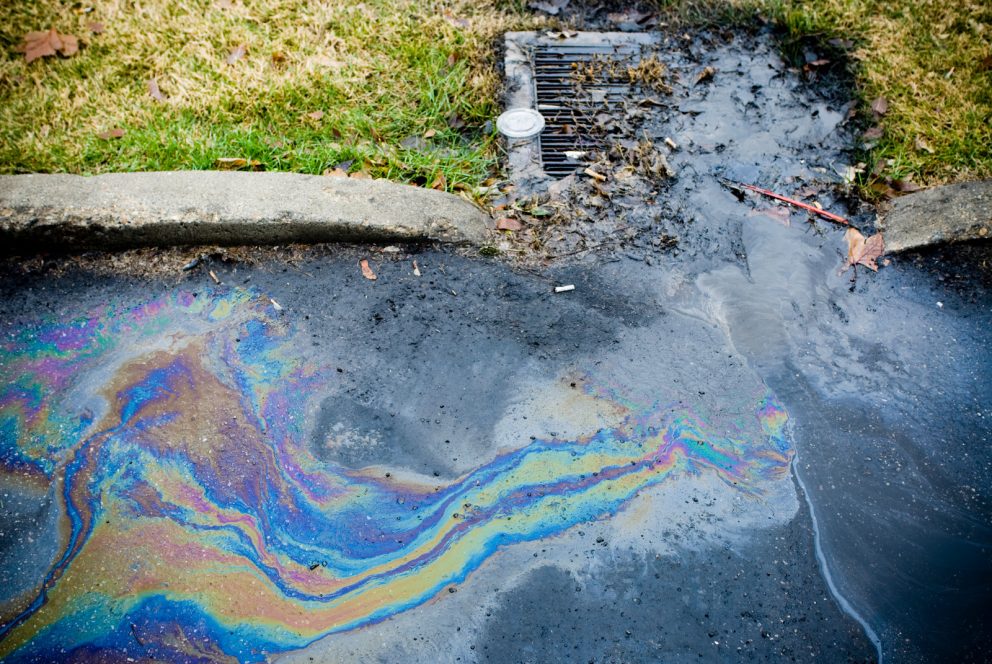 fuel spill into drains